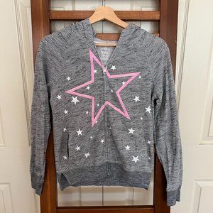 Cute zip up hoodie with star pattern